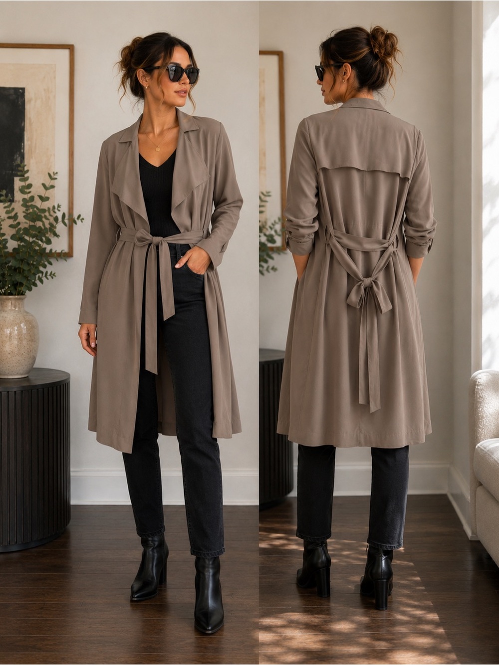 Babaton Quincy Lightweight Trench Jacket | Beige | XS